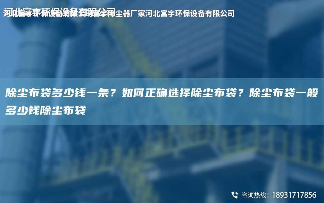 除塵布袋多少錢一條？如何正確選擇除塵布袋？除塵布袋一般多少錢除塵布袋