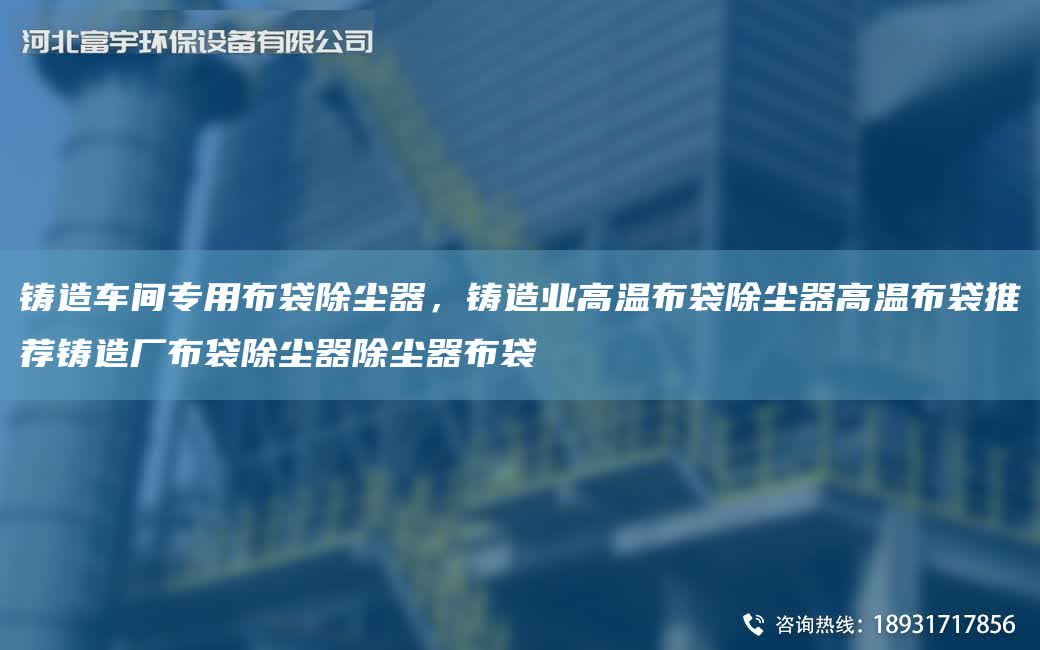 鑄造車間專用布袋除塵器，鑄造業高溫布袋除塵器高溫布袋推薦鑄造廠布袋除塵器除塵器布袋