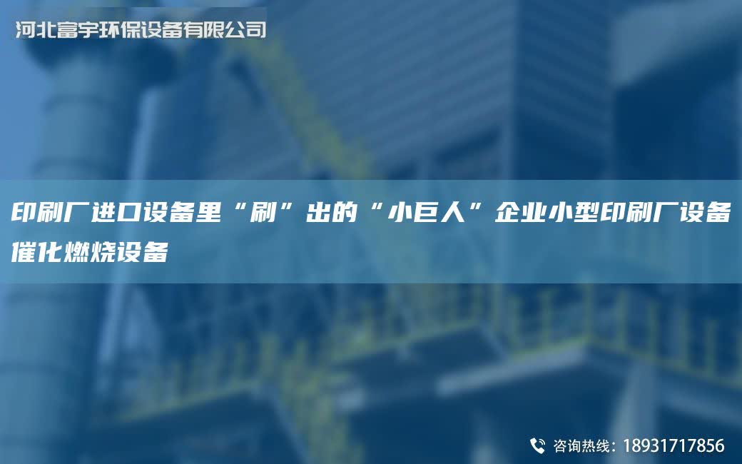 印刷廠JK設備里“刷”出的“小巨人”企業小型印刷廠設備催化燃燒設備