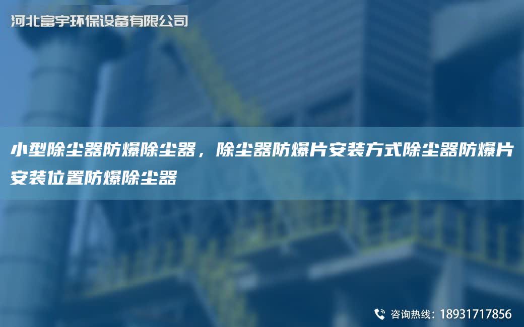 小型除塵器防爆除塵器，除塵器防爆片安裝方式除塵器防爆片安裝位置防爆除塵器