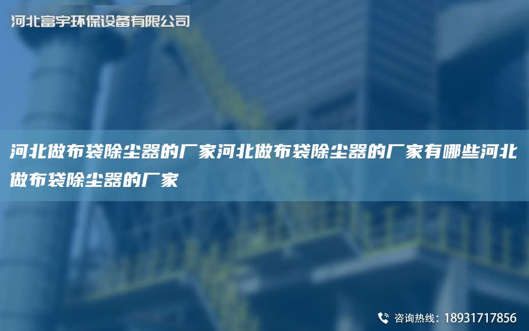 河北做布袋除塵器的廠家河北做布袋除塵器的廠家有哪些河北做布袋除塵器的廠家