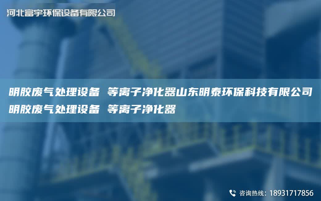 明膠廢氣處理設備 等離子凈化器山東明泰環?？萍加邢薰久髂z廢氣處理設備 等離子凈化器