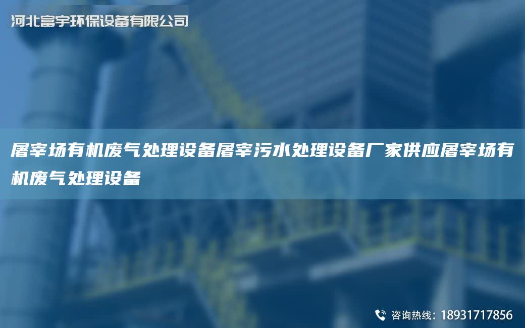 屠宰場有機廢氣處理設備屠宰污水處理設備廠家供應屠宰場有機廢氣處理設備