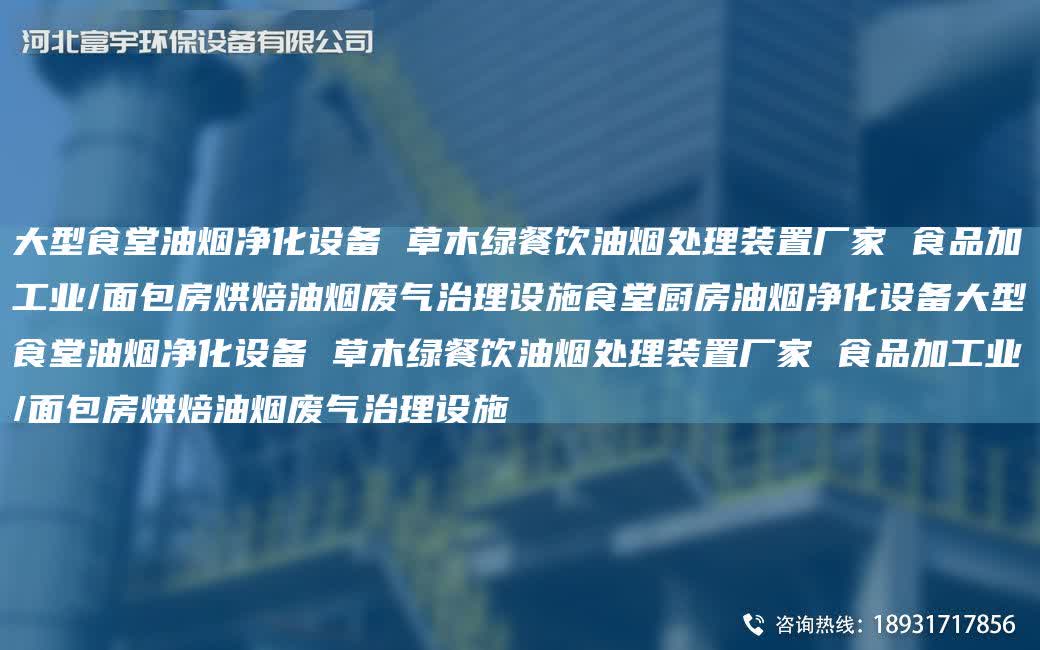 大型食堂油煙凈化設備 草木綠餐飲油煙處理裝置廠家 食品加工業(yè)/面包房烘焙油煙廢氣治理設施食堂廚房油煙凈化設備大型食堂油煙凈化設備 草木綠餐飲油煙處理裝置廠家 食品加工業(yè)/面包房烘焙油煙廢氣治理設施