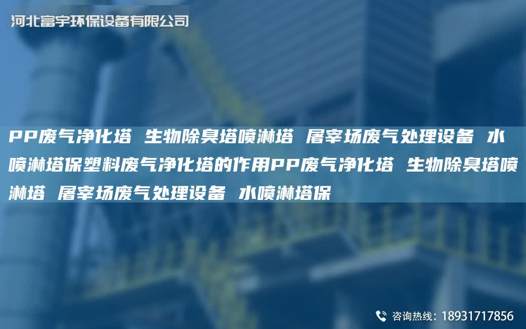 PP廢氣凈化塔 生物除臭塔噴淋塔 屠宰場廢氣處理設(shè)備 水噴淋塔保塑料廢氣凈化塔的作用PP廢氣凈化塔 生物除臭塔噴淋塔 屠宰場廢氣處理設(shè)備 水噴淋塔保