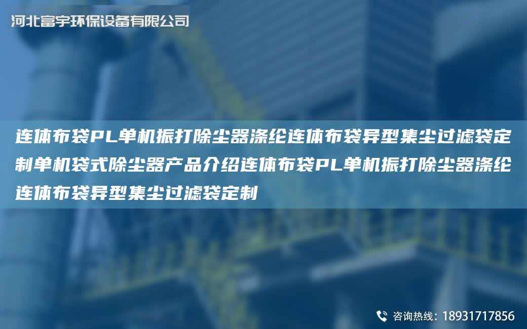 連體布袋PL單機振打除塵器滌綸連體布袋異型集塵過濾袋定制單機袋式除塵器產(chǎn)品介紹連體布袋PL單機振打除塵器滌綸連體布袋異型集塵過濾袋定制