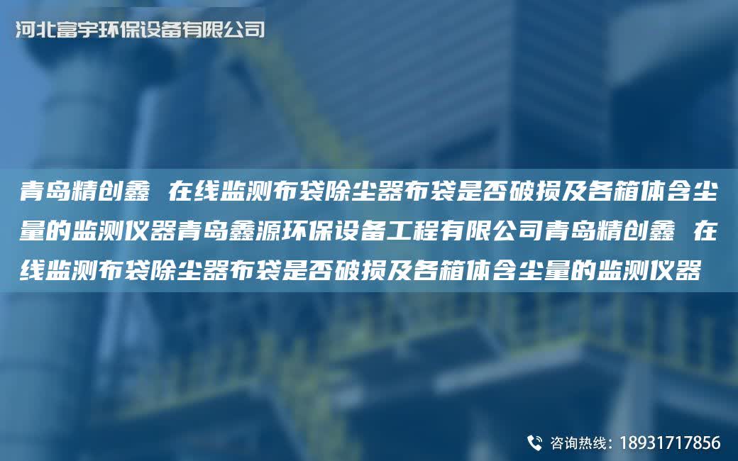 青島精創(chuàng)鑫 在線監(jiān)測布袋除塵器布袋是否破損及各箱體含塵量的監(jiān)測儀器青島鑫源環(huán)保設(shè)備工程有限公司青島精創(chuàng)鑫 在線監(jiān)測布袋除塵器布袋是否破損及各箱體含塵量的監(jiān)測儀器