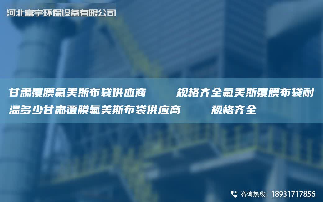 甘肅覆膜氟美斯布袋供應商    規格齊全氟美斯覆膜布袋耐溫多少甘肅覆膜氟美斯布袋供應商    規格齊全