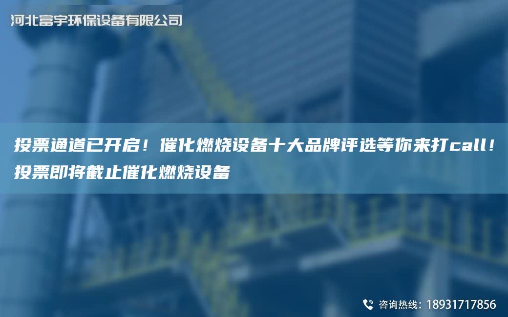 投票通道已開啟！催化燃燒設備十大PP評選等你來打call！投票即將截止催化燃燒設備