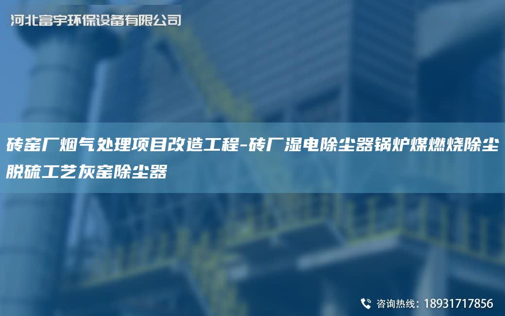磚窯廠煙氣處理項目改造工程-磚廠濕電除塵器鍋爐煤燃燒除塵脫硫工藝灰窯除塵器