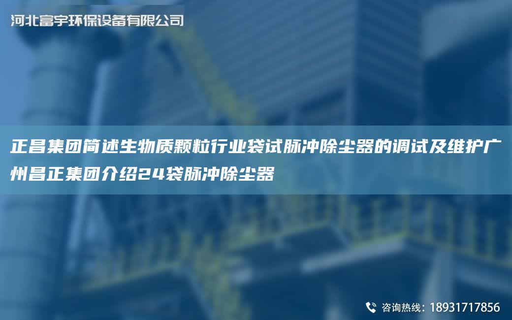 正昌集團簡述生物質(zhì)顆粒行業(yè)袋試脈沖除塵器的調(diào)試及維護廣州昌正集團介紹24袋脈沖除塵器