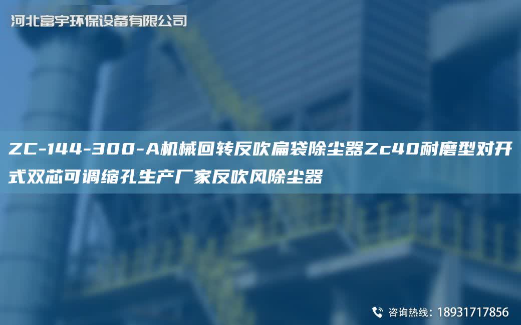 ZC-144-300-A機械回轉反吹扁袋除塵器Zc40耐磨型對開式雙芯可調縮孔生產廠家反吹風除塵器