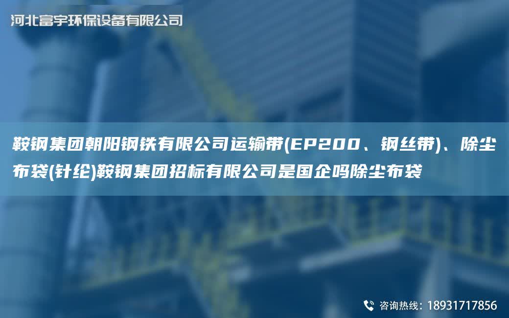 鞍鋼集團朝陽鋼鐵有限公司運輸帶(EP200、鋼絲帶)、除塵布袋(針綸)鞍鋼集團招標有限公司是G企嗎除塵布袋