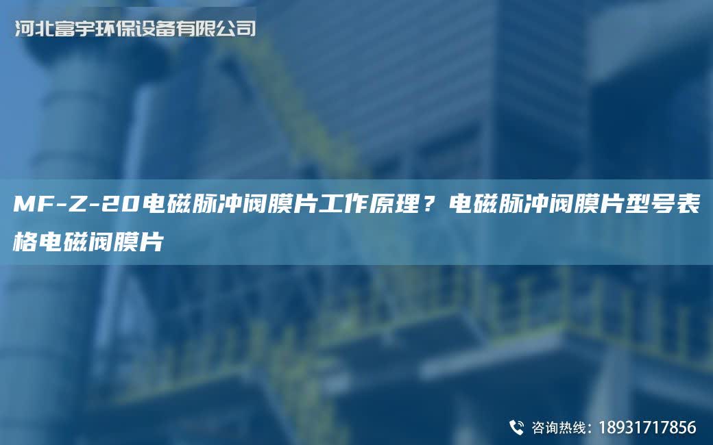 MF-Z-20電磁脈沖閥膜片工作原理？電磁脈沖閥膜片型號表格電磁閥膜片