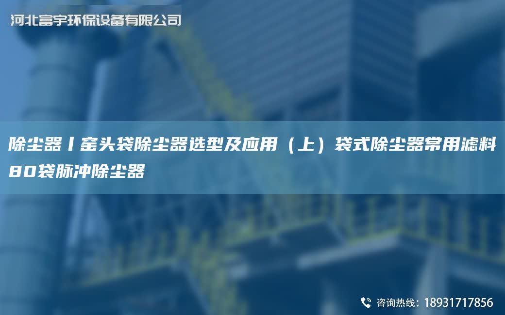 除塵器丨窯頭袋除塵器選型及應用（上）袋式除塵器常用濾料80袋脈沖除塵器