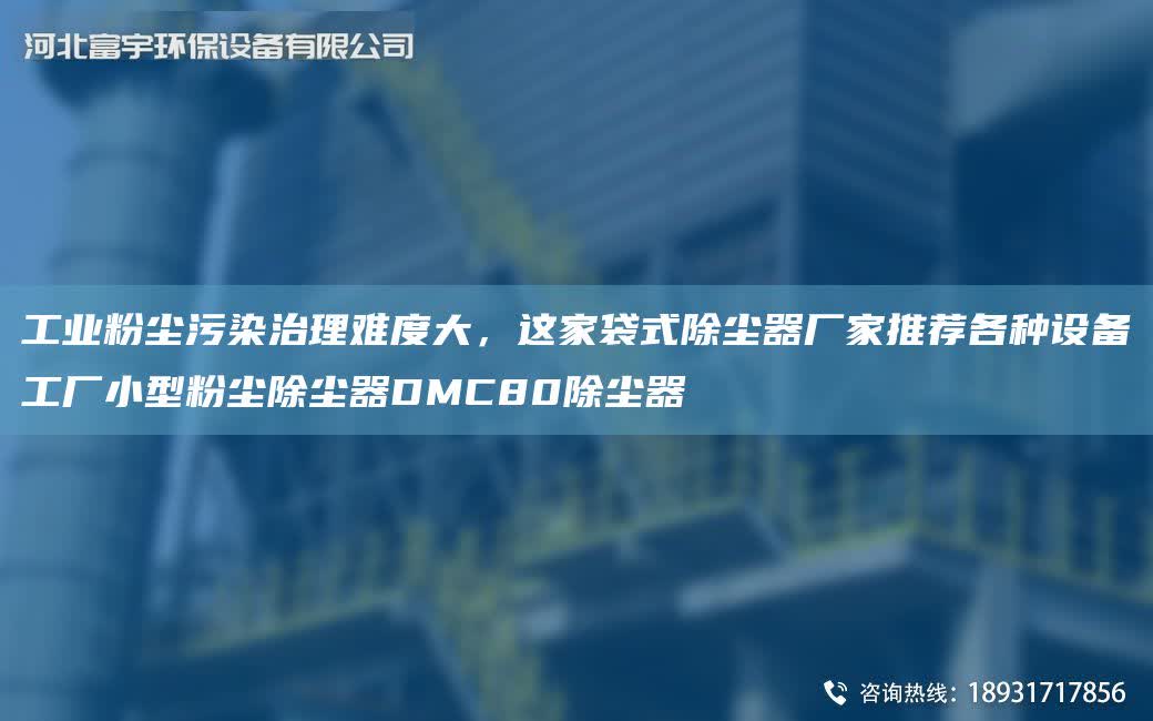 工業粉塵污染治理難度大，這家袋式除塵器廠家推薦各種設備工廠小型粉塵除塵器DMC80除塵器