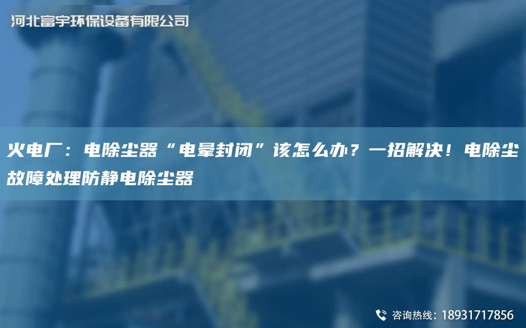 火電廠：電除塵器“電暈封閉”該怎么辦？一招解決！電除塵故障處理防靜電除塵器