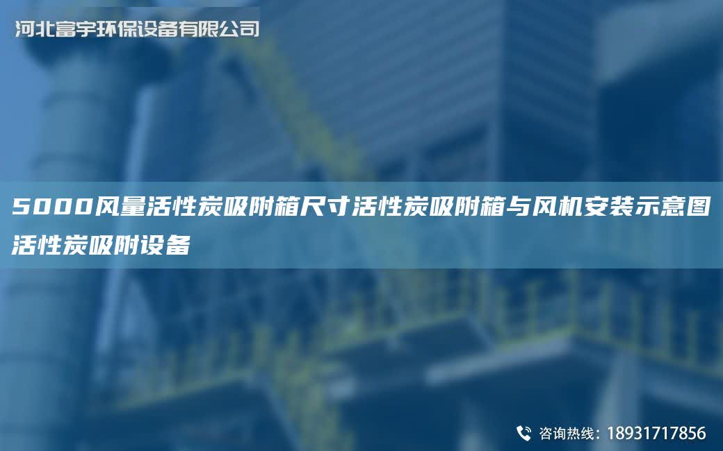 5000風量活性炭吸附箱尺寸活性炭吸附箱與風機安裝示意圖活性炭吸附設備