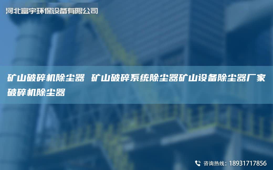 礦山破碎機除塵器 礦山破碎系統除塵器礦山設備除塵器廠家破碎機除塵器