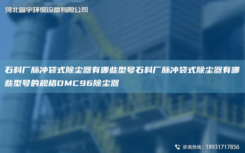 石料廠脈沖袋式除塵器有哪些型號石料廠脈沖袋式除塵器有哪些型號的規格DMC96除塵器