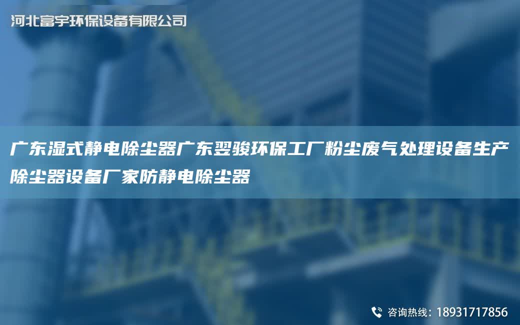廣東濕式靜電除塵器廣東翌駿環保工廠粉塵廢氣處理設備生產除塵器設備廠家防靜電除塵器