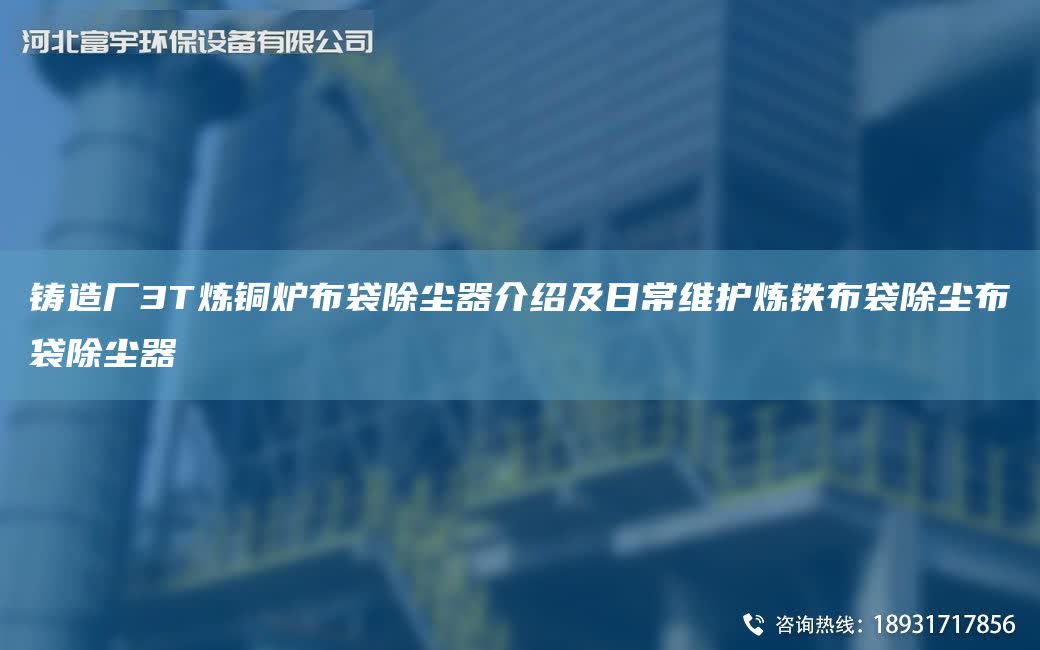 鑄造廠3T煉銅爐布袋除塵器介紹及日常維護煉鐵布袋除塵布袋除塵器