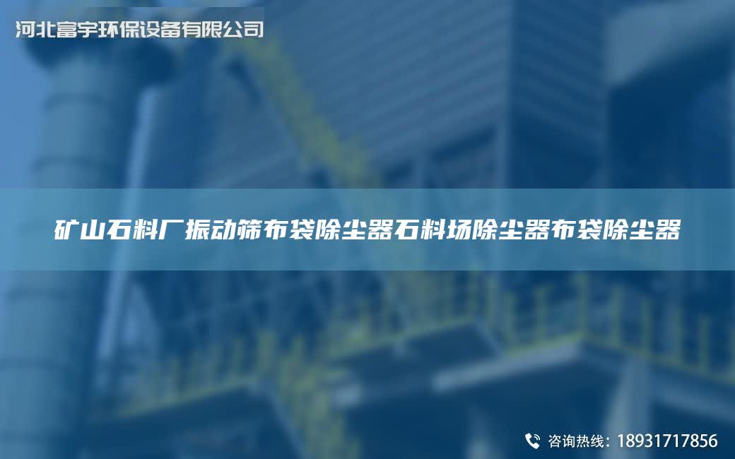礦山石料廠振動篩布袋除塵器石料場除塵器布袋除塵器
