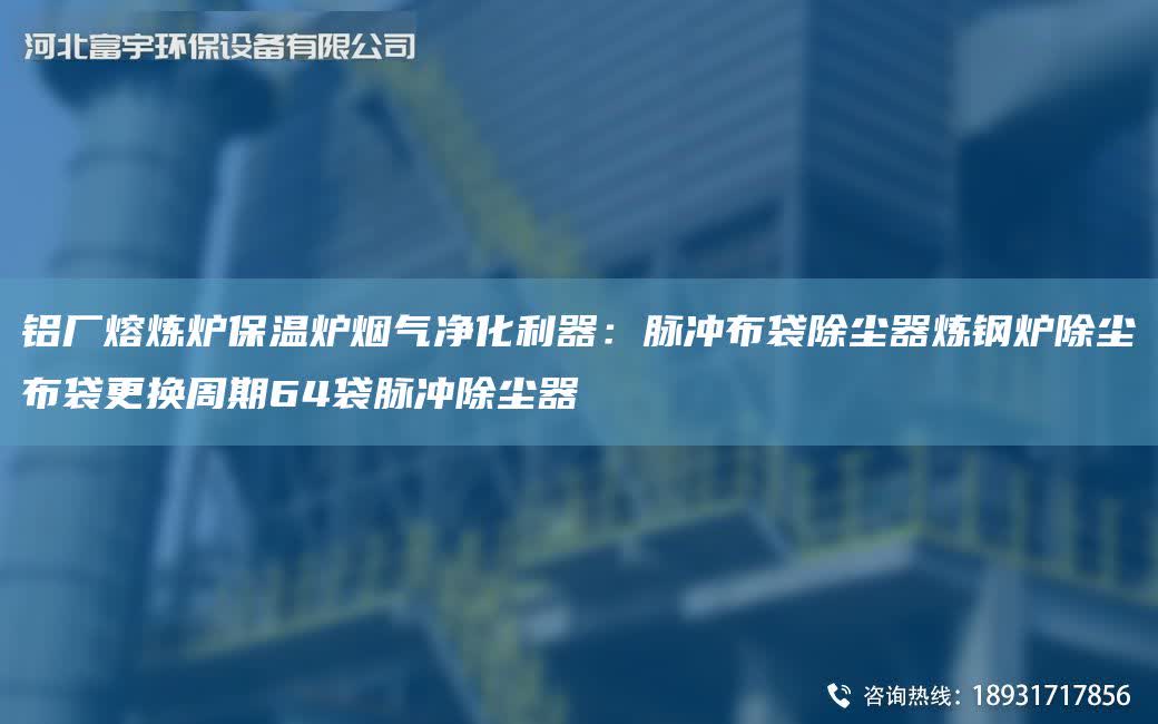 鋁廠熔煉爐保溫爐煙氣凈化利器：脈沖布袋除塵器煉鋼爐除塵布袋更換周期64袋脈沖除塵器