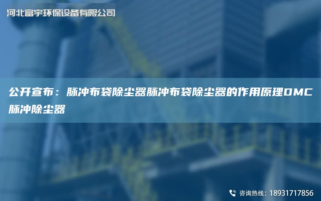 公開宣布：脈沖布袋除塵器脈沖布袋除塵器的作用原理DMC脈沖除塵器