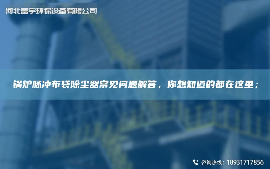 鍋爐脈沖布袋除塵器常見問題解答，你想知道的都在這里；