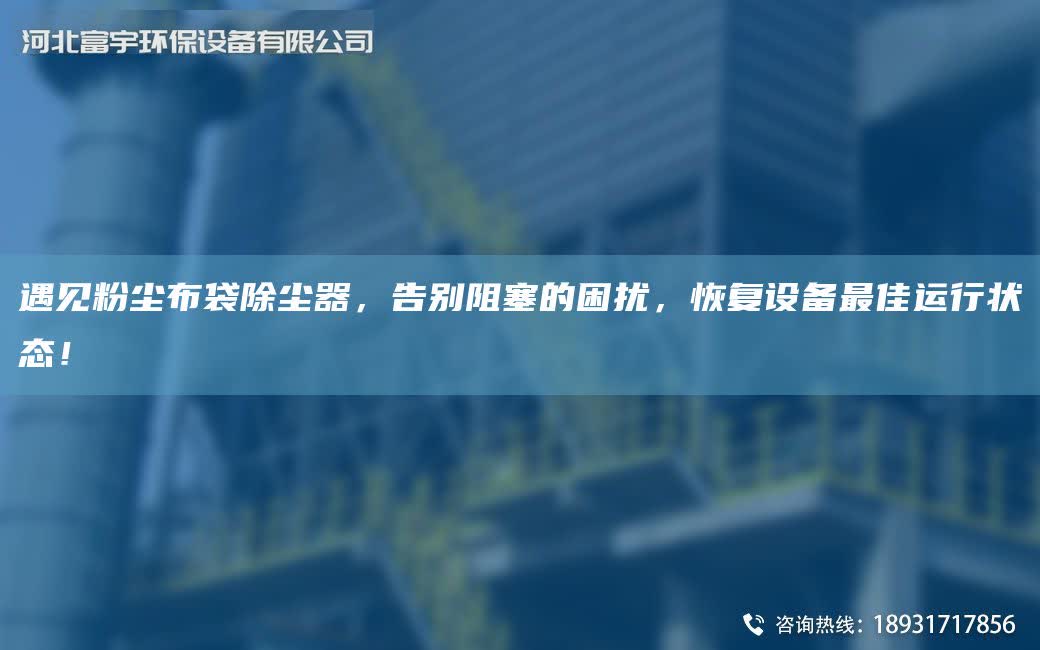 遇見粉塵布袋除塵器，告別阻塞的困擾，恢復(fù)設(shè)備Z佳運行狀態(tài)！