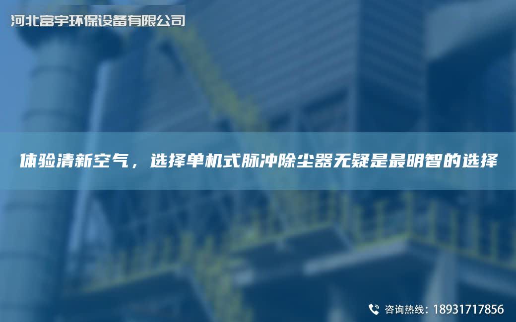 體驗清新空氣，選擇單機式脈沖除塵器無疑是Z明智的選擇