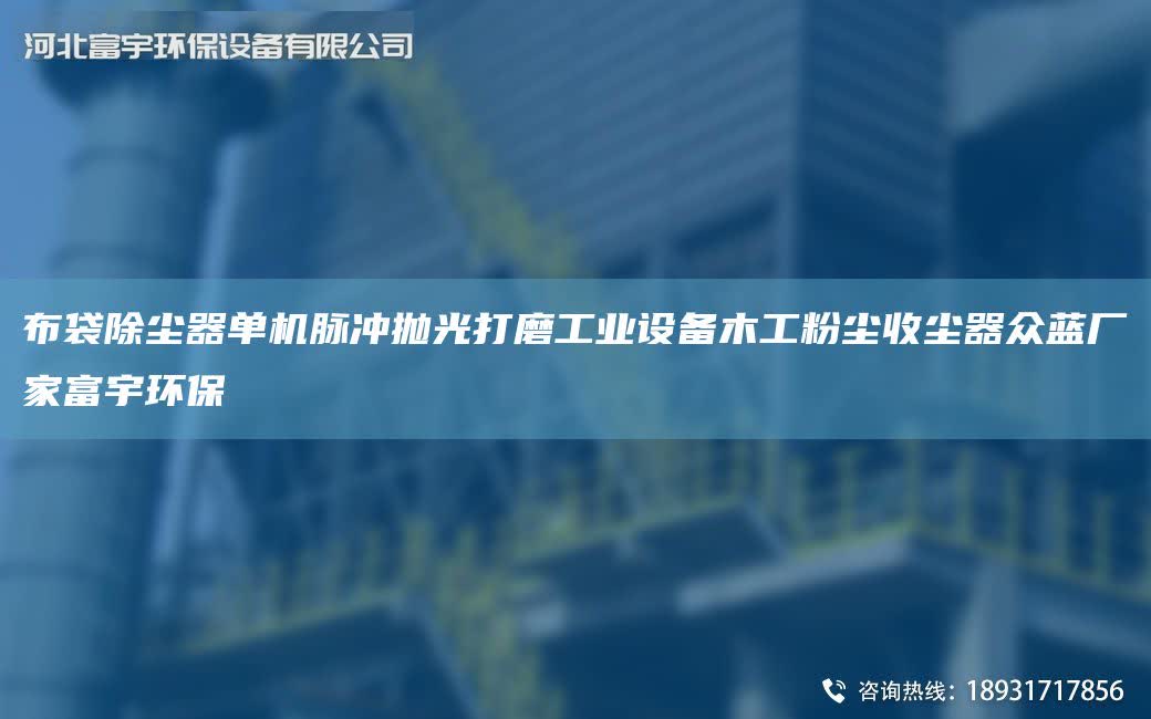 布袋除塵器單機脈沖拋光打磨工業設備木工粉塵收塵器眾藍廠家富宇環保