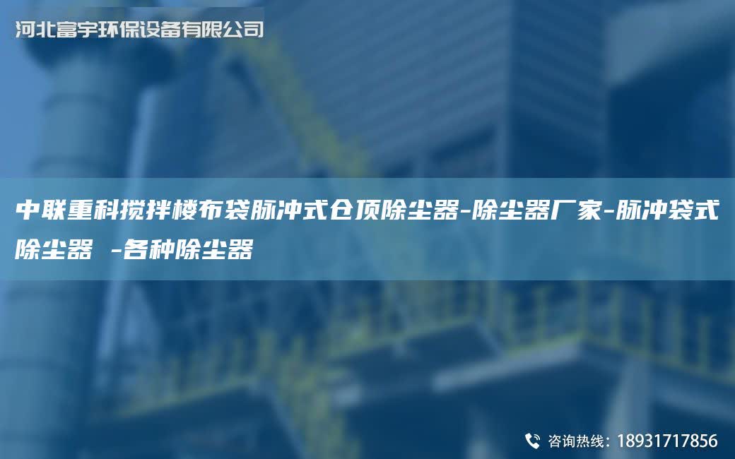 中聯(lián)重科攪拌樓布袋脈沖式倉(cāng)頂除塵器-除塵器廠家-脈沖袋式除塵器 -各種除塵器